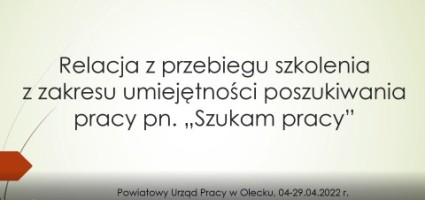 Zdjęcie artykułu Relacja ze szkolenia „Szukam pracy”